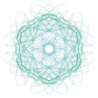 Beyaz zemin üzerinde zarif geometrik dairesel desen.