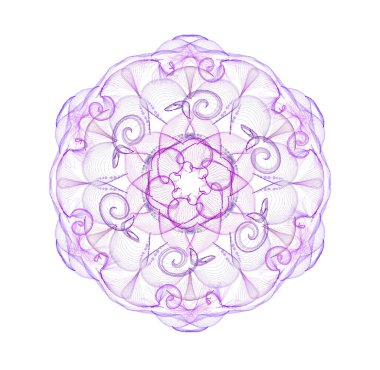 Beyaz zemin üzerinde zarif geometrik dairesel desen.