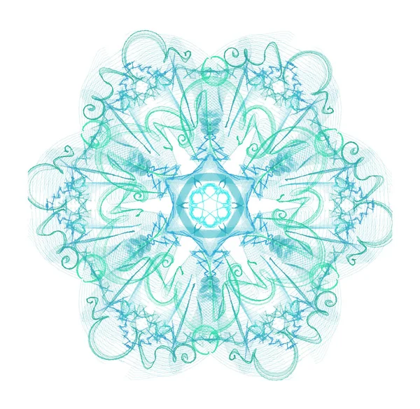 Graceful Geometric Circular Pattern White Background — Stock Photo, Image