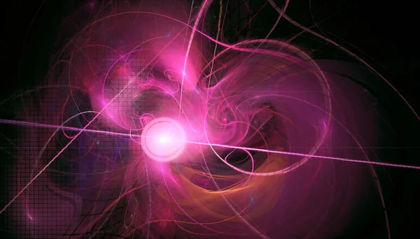 宇宙でピンクのフラクタルベール — ストック写真