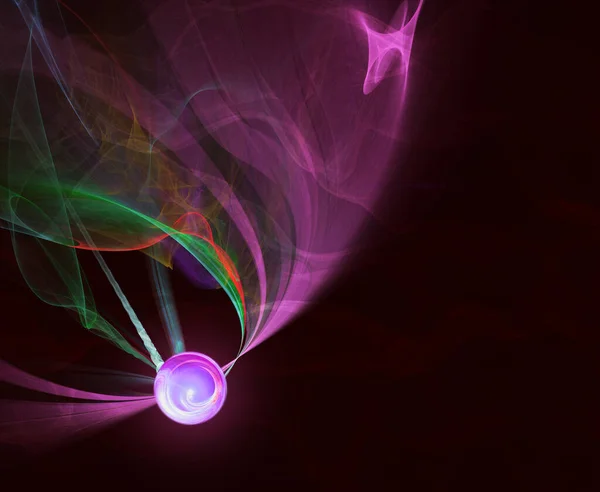 3Dイラスト ダーク クラレットの背景にある色粒子の抽象的な構成 — ストック写真