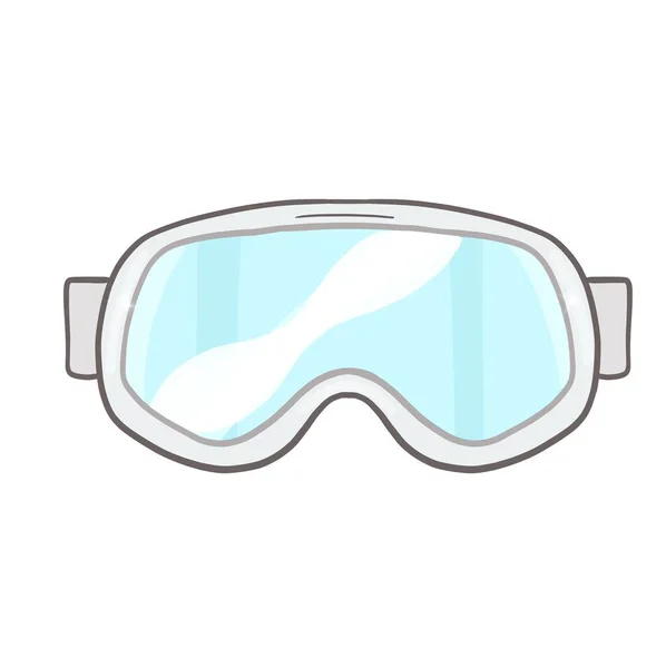 Google Illustration Colored Glasses Ski Cartoon Style White Blue Skiing — Zdjęcie stockowe