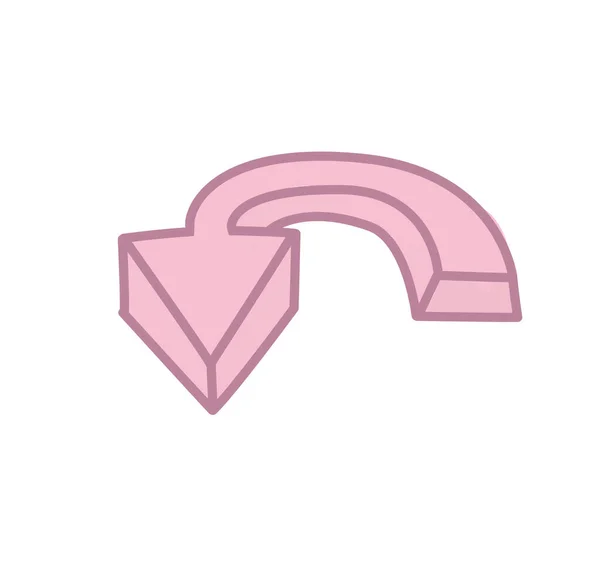 Illustration Pink Arrow Curved Large Arrow Pointing Bottom You Template — Stock Fotó