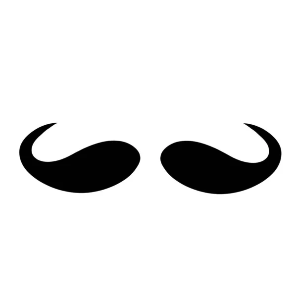 Svart Mustasch Illustration Handritat Enkelt Och Minimalistiskt Styre Engelsk Krokmustasch — Stockfoto