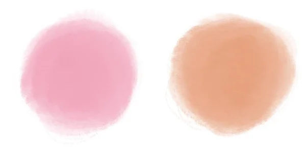 Brush Texture Pink Pastel Orange Circles Drawing Watercolour Gouache Paint — Stockfoto