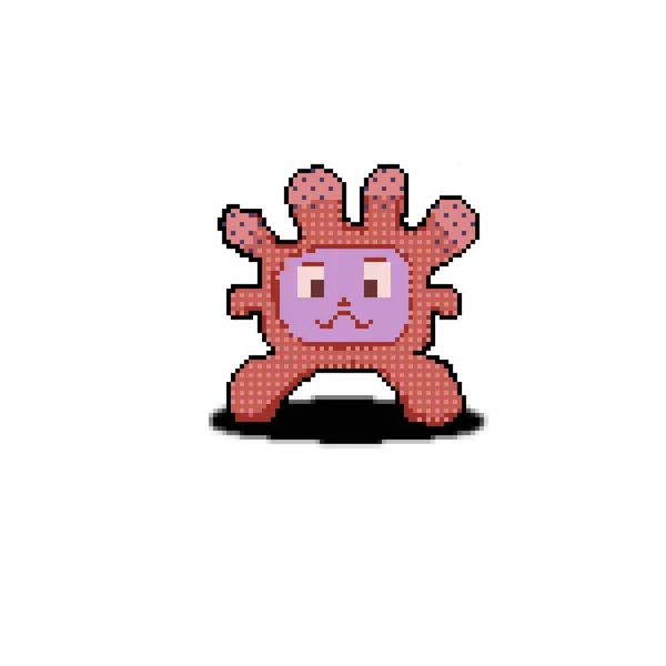 Pixel Art Abstract Creature Funny Character — Stok Foto