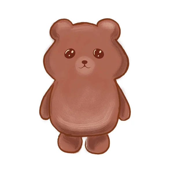 Illustration Cute Bear Standing Character — 图库照片