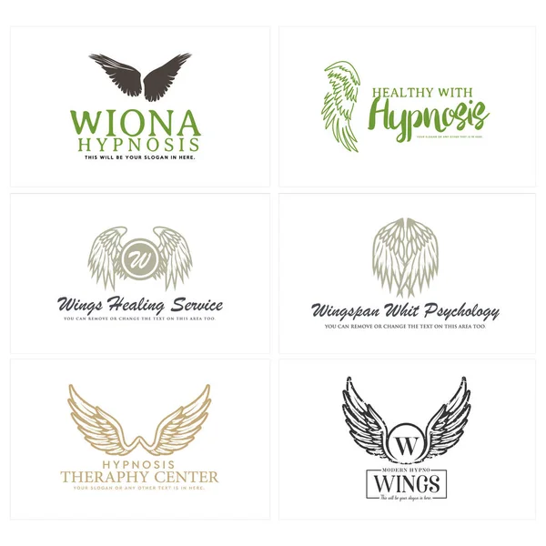 Set di ali iniziali lettera logo design — Vettoriale Stock