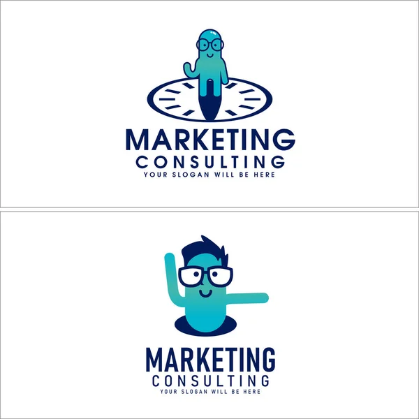 Geeks Marketing Consulting logo design — Vetor de Stock