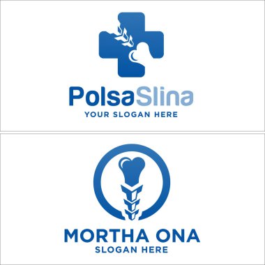 Çapraz sağlık tıbbi kemik logosu tasarımı