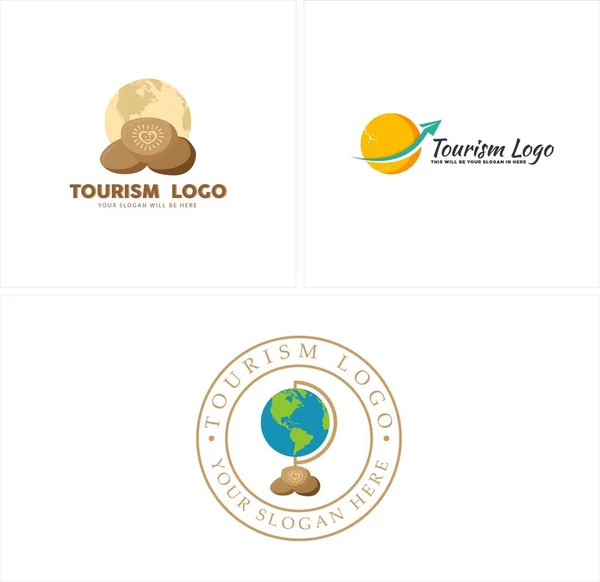 Set of travel agency logo design — Stock Vector