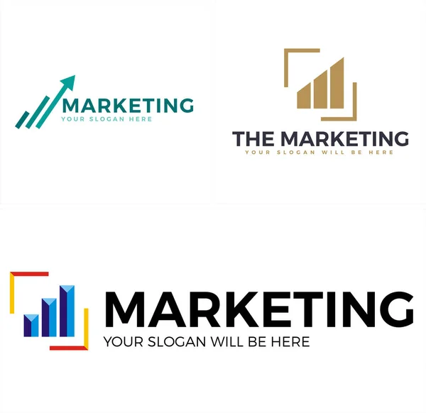 Estatísticas de crescimento de gráficos de marketing de negócios design de logotipo — Vetor de Stock