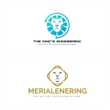 Modern aslan başı ikon logo tasarımı 