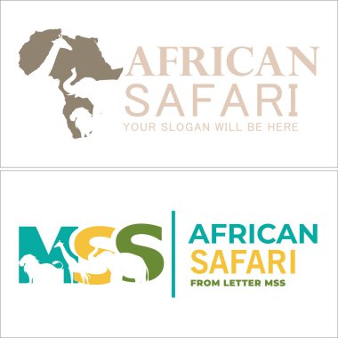 Hayvanat bahçesi Afrika safari logosu dizaynı. 
