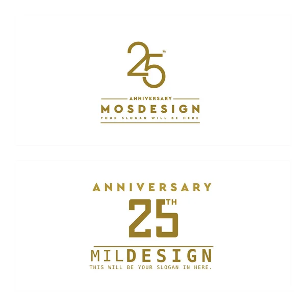 Modern 25th anniversary celebration logo design — Stock Vector