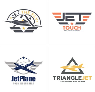 Modern askeri uçuş jeti logosu tasarımı