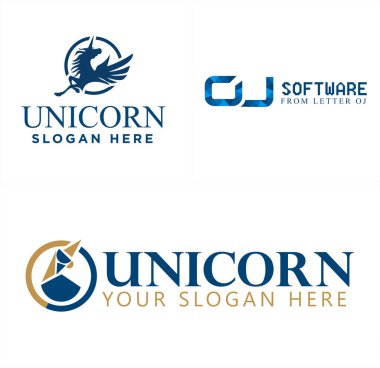 Modern iş teknolojisi Mobil Uygulamalar tek boynuzlu at logosu tasarımı