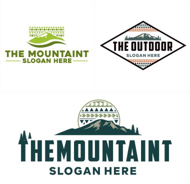 Modern seyahat parkı dağ logosu tasarımı