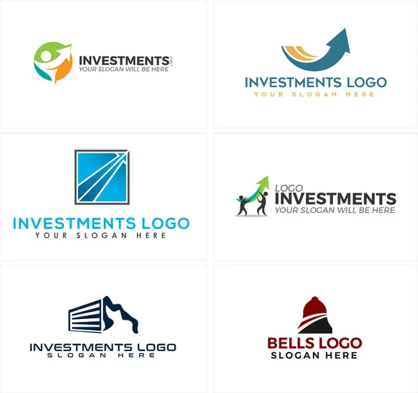Eine Reihe von Unternehmensinvestitionen finanzielles Logo-Design — Stockvektor
