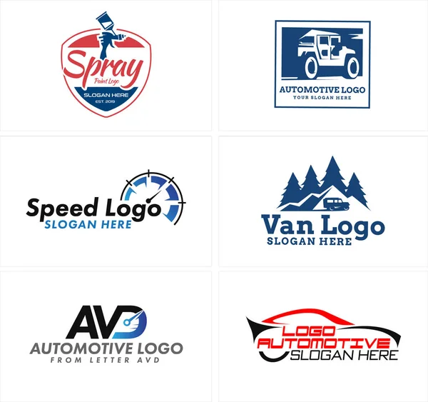 Set von Auto-Van-Lackierung Logo-Design — Stockvektor