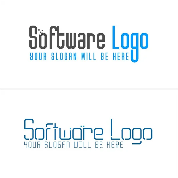 Logotipo tecnologia de pixel wordmark software criativo ícone combinação vetor modelo — Vetor de Stock