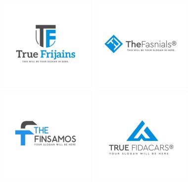 TF logo vektör düz çizgi tasarım şirketinin baş harfleri