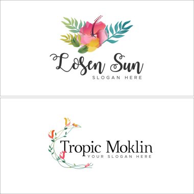 Modern renkli çiçek açan güzellik logosu tasarımı 