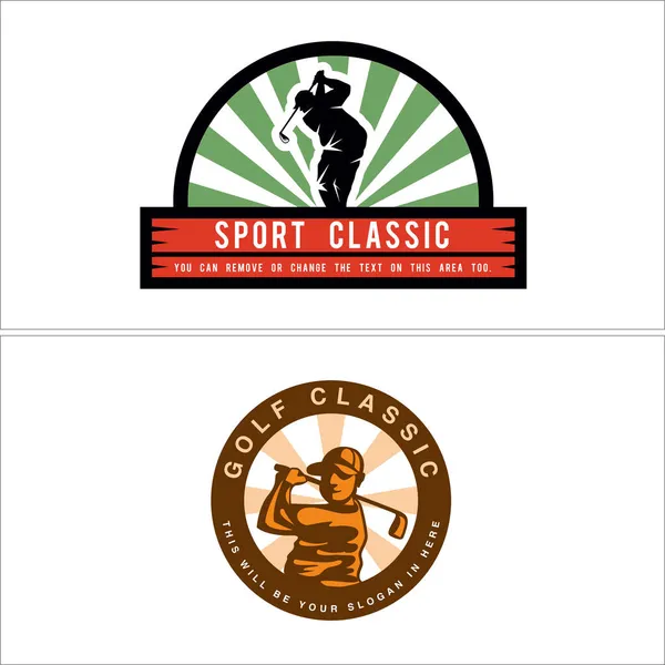 Ensemble de logo sport golf vintage design — Image vectorielle