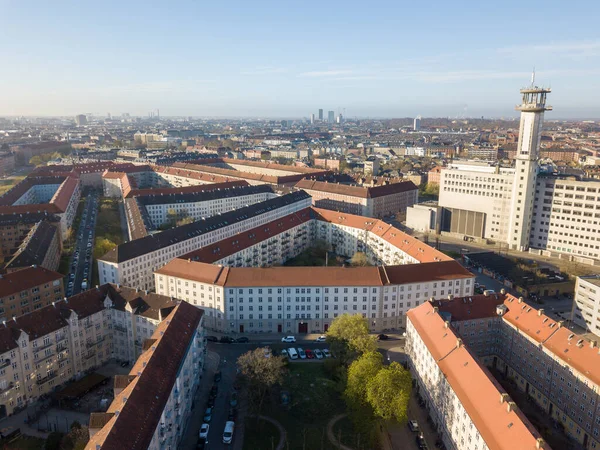 Letecký pohled na okres Norrebro v Kodani — Stock fotografie