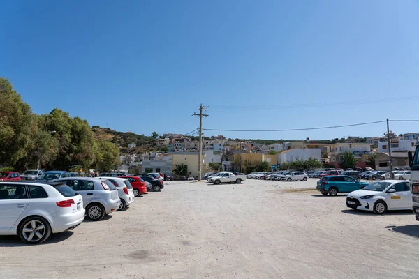 Parking lot in Kalives on Crete, Greece — Foto Stock