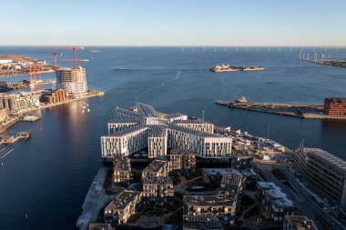 Kopenhag, Danimarka 'daki BM Şehri' nin Hava Görüntüsü