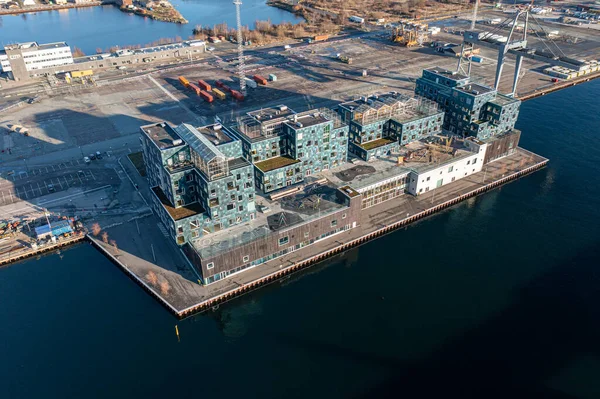 Drone view of Copenhagen International School — 图库照片