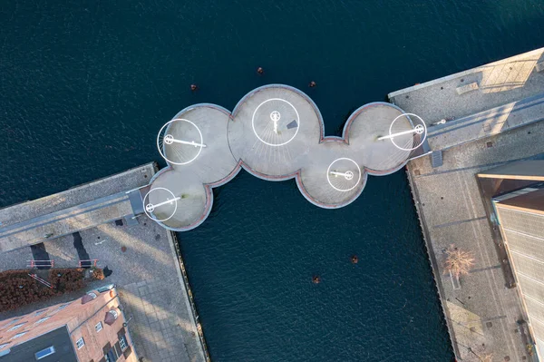 Вид с воздуха на Круговой мост в Копенгагене — стоковое фото