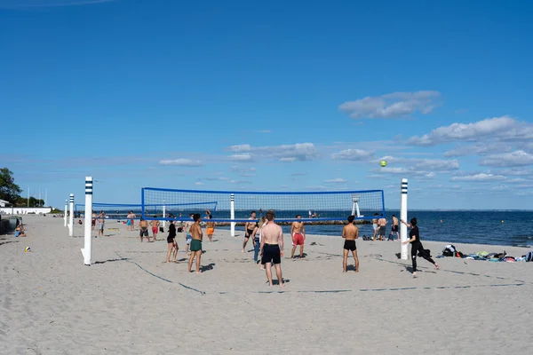 Beach Volleyball στο Bellevue Beach στην Κοπεγχάγη Εικόνα Αρχείου