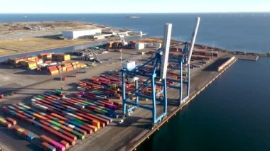 Kopenhag Malmö Konteynır Terminalinin Drone Görünümü