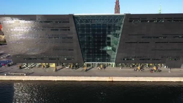 Kopenhagen Denemarken Januari 2022 Luchtfoto Van Koninklijke Bibliotheek Ook Bekend — Stockvideo