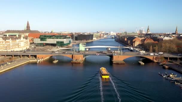 Копенгаген Данія Січня 2022 Року Повітряний Безпілотний Вид Старий Міст — стокове відео