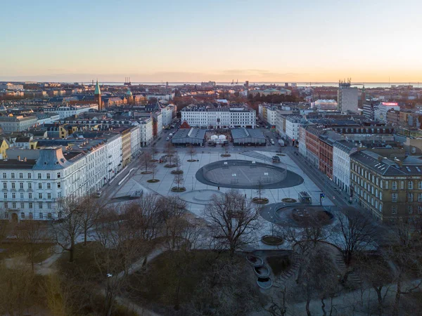 Copenhagen Denmark March 2020 Aerial Drone View Israels Plads Market — Stock Photo, Image