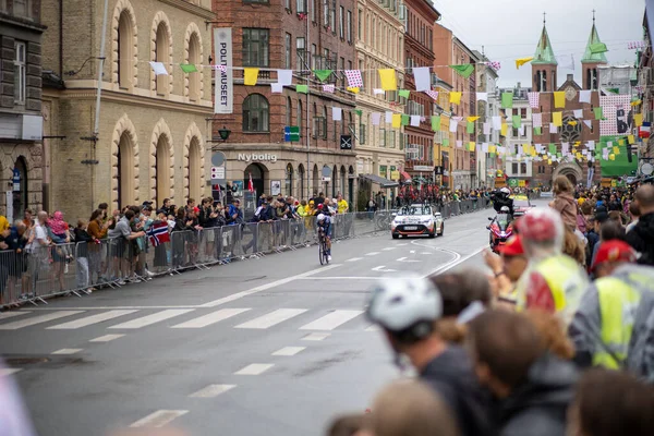 Copenhagen Denmark July 2022 Participant Spectators Tour France City Centre — Foto de Stock