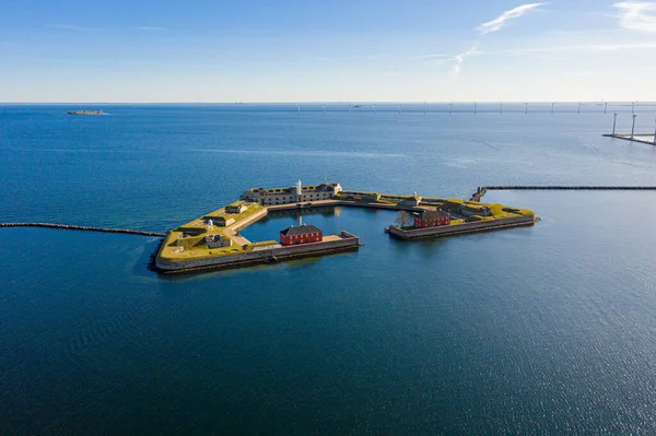 코펜하겐 덴마크 2021 Aerial Drone View Historic Trekroner Fort — 스톡 사진