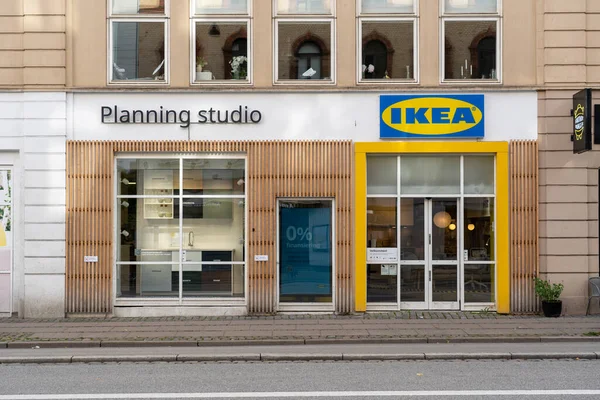 Kopenhaga Dania Października 2022 Sklep Przed Studiem Planowania Ikea Vesterbrogade — Zdjęcie stockowe