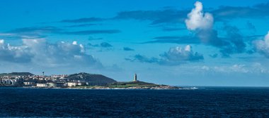 Panoramic view of Hercules Tower in A Coruna - Spain