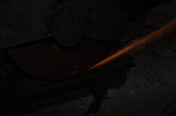 Metal Processing Angle Grinder Sparks Metalworking — Stock Photo, Image