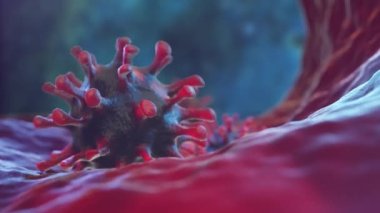 Coronavirus enfeksiyonu. Sağlık hücresi 3 boyutlu Animasyon Alfa Yeşil Ekran