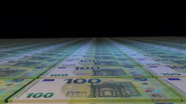 Euro Dollar Geld Valuta Afdrukken Naadloze Lus Animatie Achtergrond — Stockvideo