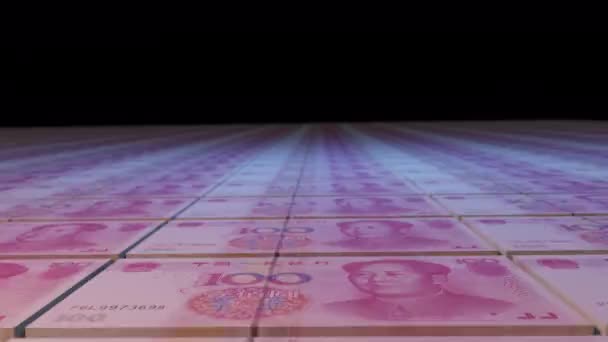 Yuan Chino Renminbi Dinero Dólar Moneda Impresión Animación Lazo Sin — Vídeo de stock