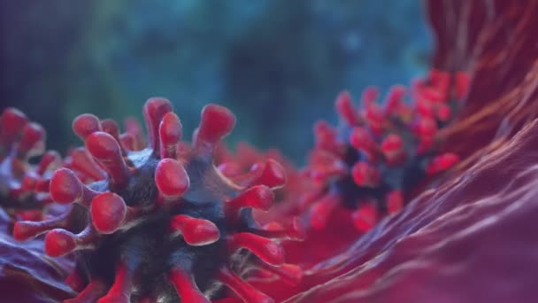 Virus Arrastrándose Dentro Del Microscopio Médico Del Cuerpo Cerca Pantalla — Vídeos de Stock