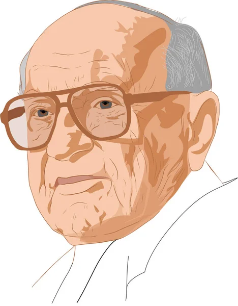 Milton Friedman Était Économiste Statisticien Américain Qui Reçu Prix Nobel — Image vectorielle