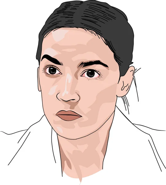 Alexandra Ocasio Cortez 美国政治家 — 图库矢量图片