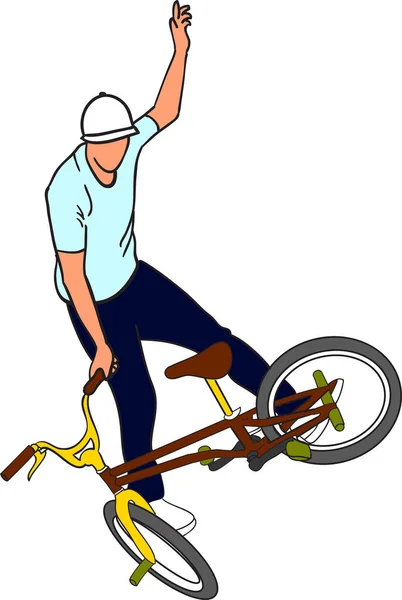 Serbest Stil Bmx Bmx Bmx Motosikletleri Üzerinde Bisiklet Motosikleti Sürmek — Stok Vektör